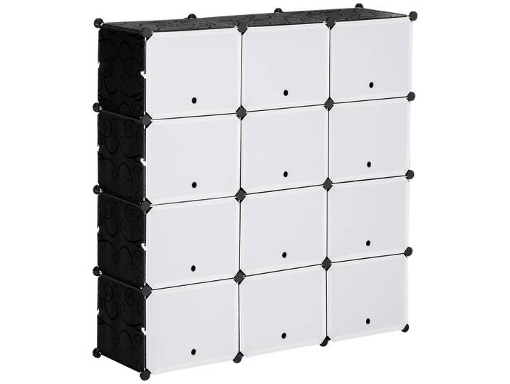 REGALSYSTEM PP Stahl Schwarz Weiß