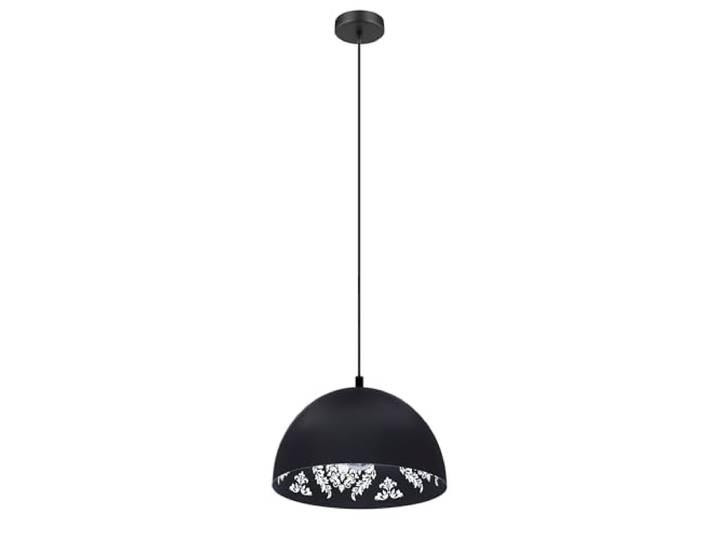 Eglo Suspension Congresbury\, lampe suspendue vintage 1 flamme\, style industriel rétro\, suspension en acier noir et blanc\, lampe de table à manger\, lampe de salon suspendue avec douille E27