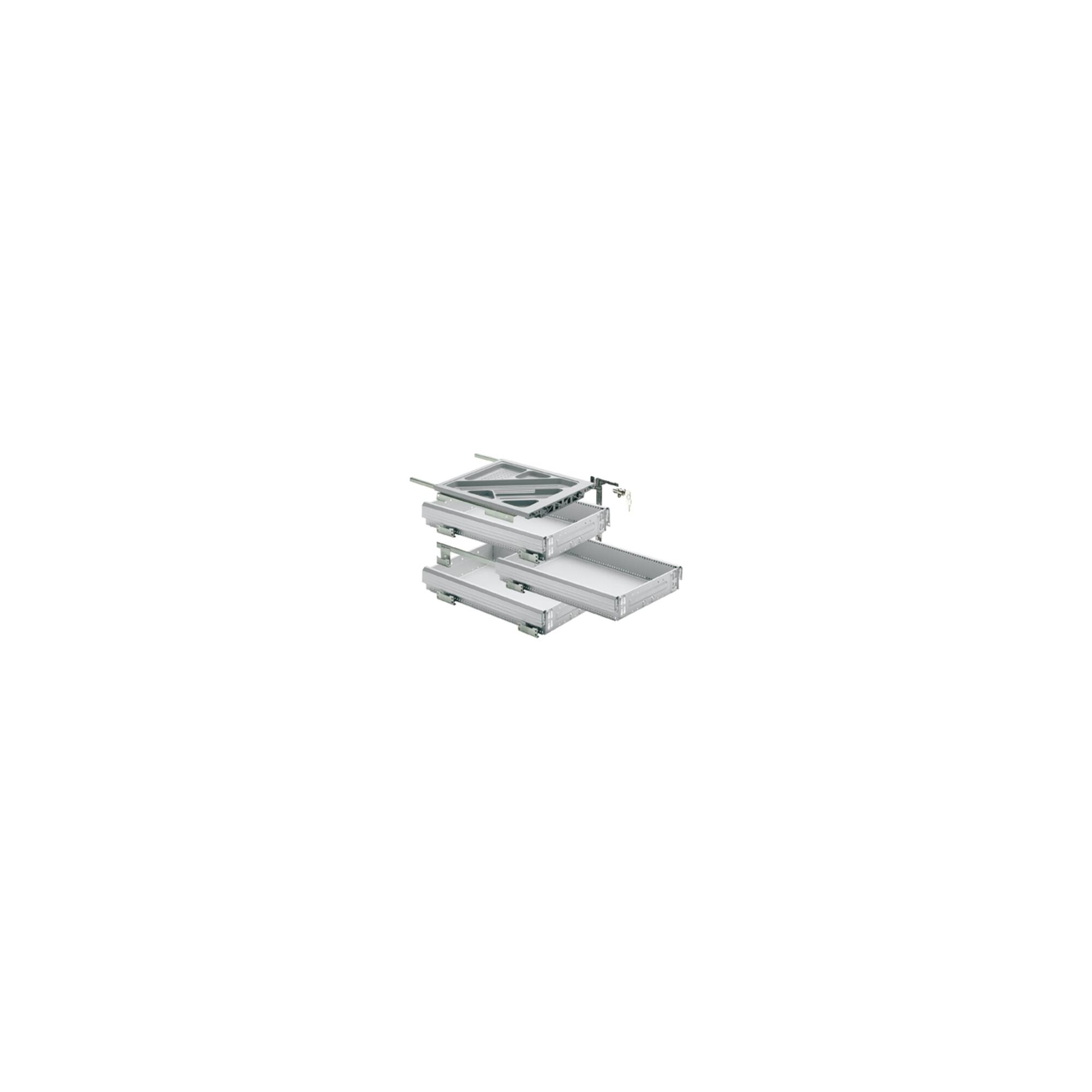 Hettich Container-Set mit Teilauszügen, 392, Aluminium Optik (20711)