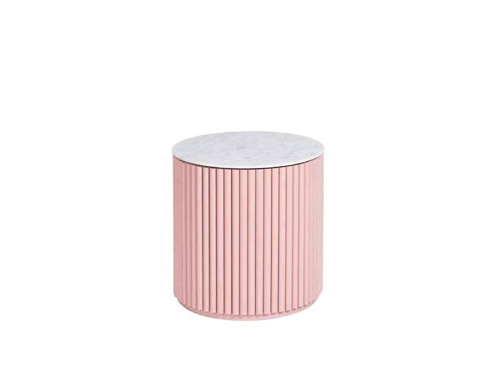 Asplund Petit Palais Beistelltisch Dusty pink, h42, Topplatte Carraramarmor