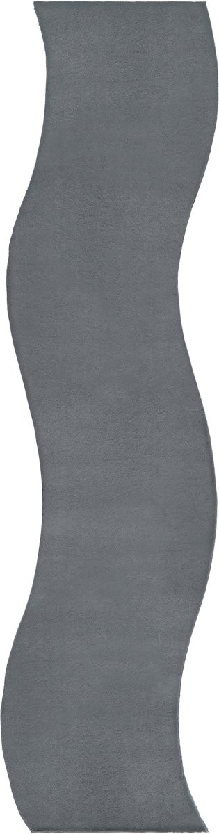 Beliani Vloerkleed Kunstbont Donkergrijs 80 x 300 cm