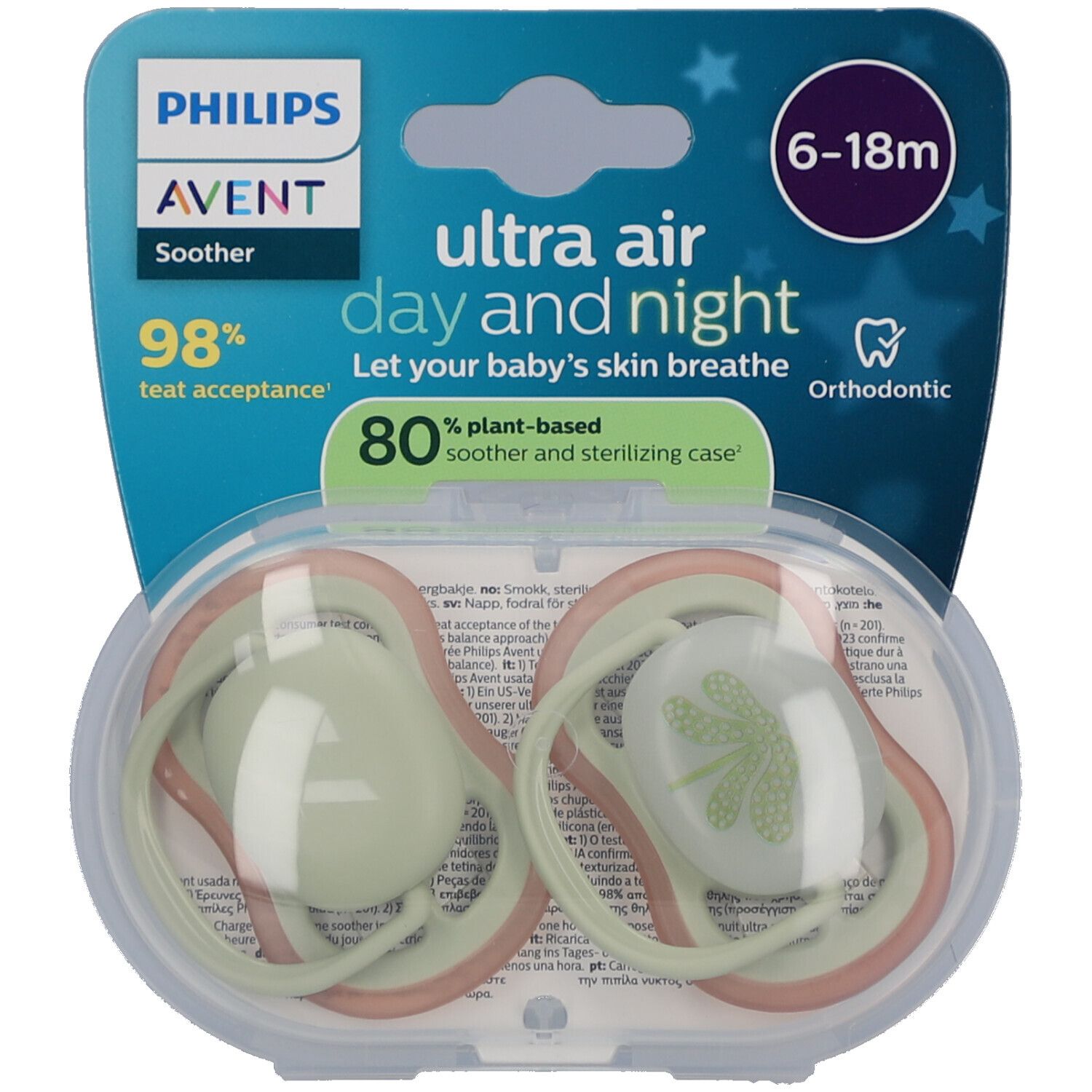 Philips Avent Fopspeen +6m Air night/day 2st 2 St Schnuller