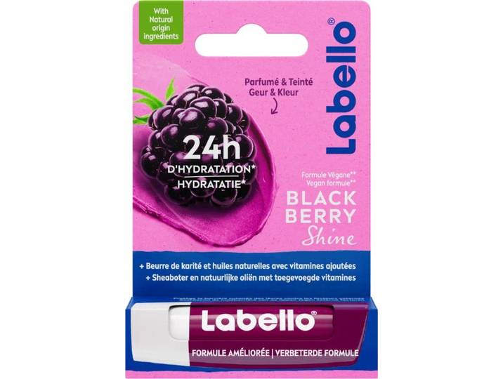 Labello Blackberry Shine - Lippenbalsem - 24H Verzorging - Zwarte bes