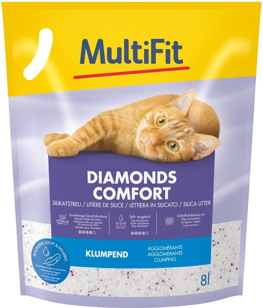 MultiFit Lettiera Gatto Diamonds Comfort Silice Agglomerante 4.2KG