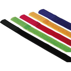 Hama Kabelbinder 221004, mit Klettverschluss, 215 x 16mm, farbig sortiert, 5 Stück