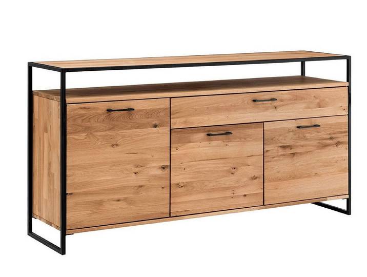 Sideboard 135x92cm 'Dublin' Wildeiche & Eisen schwarz