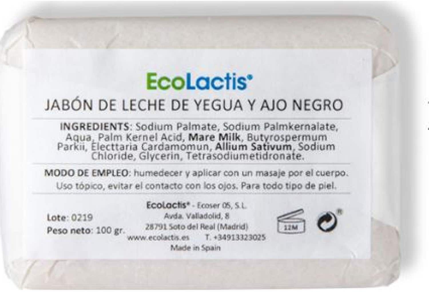 Ecolactis Jabón Leche de Yegua Ajo Negro 100 g