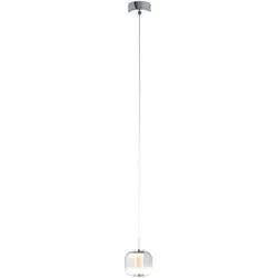 BRILLIANT Rafa LED Pendelleuchte 1flg chrom/rauchglas Innenleuchten,Pendelleuchten   1x 7W LED integriert, (Lichtstrom: 437lm, Lichtfarbe: 3000K)   In der Höhe einstellbar / Kabel kürzbar