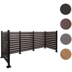 Alu Mülltonnen-Zaun HWC-K57, Mülltonnenverkleidung, Holzoptik erweiterbar 130x300x110cm ~ anthrazit