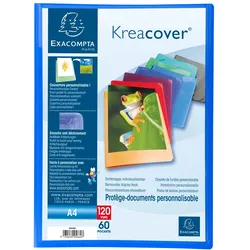Exacompta Sichtmappe aus PP 500μ mit 60 Hüllen Kreacover, für Format DIN A4