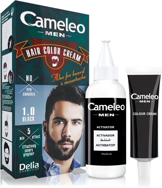 Delia Cosmetics Cameleo Men Hårfarve Skygge 1.0 Black 30 ml