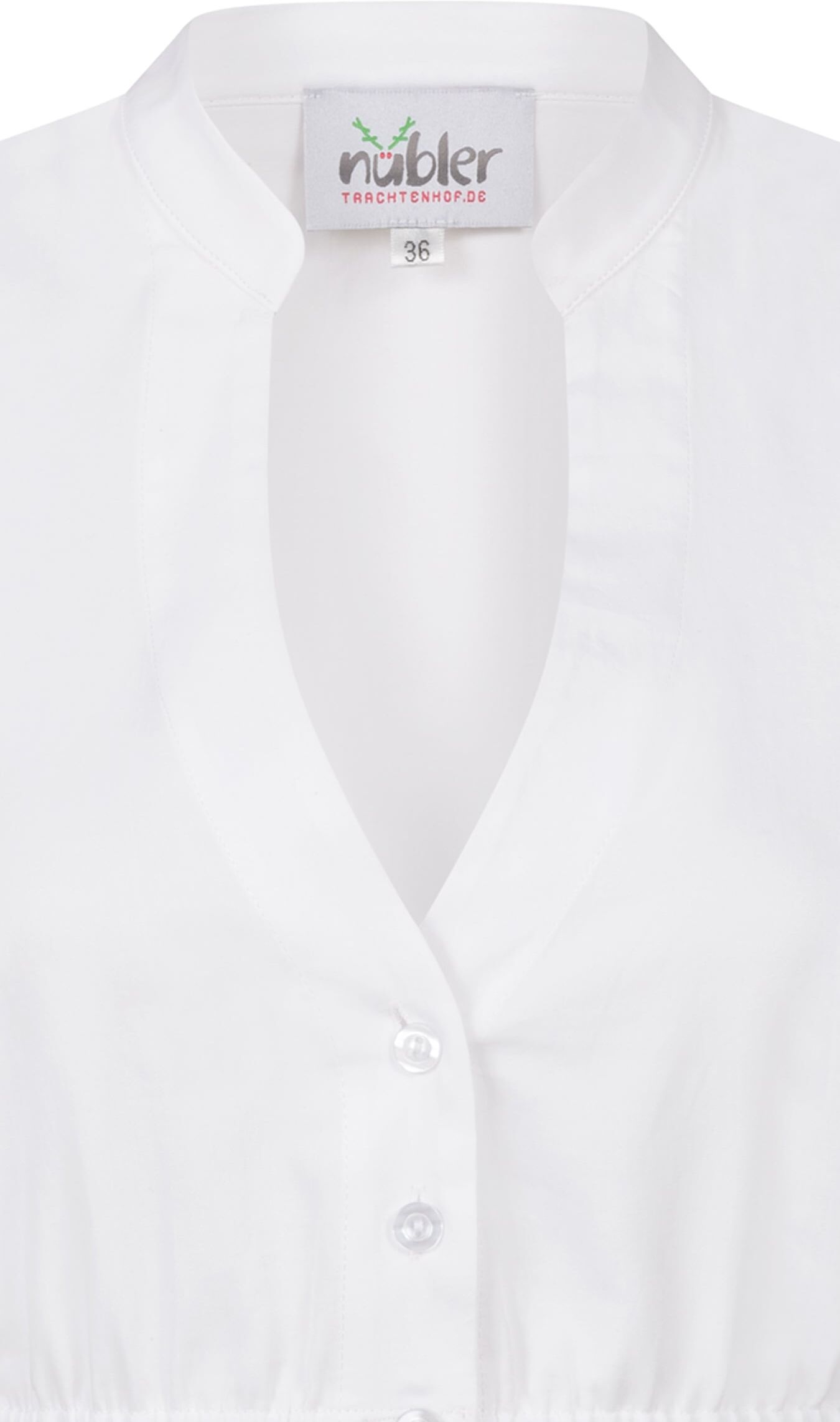 Dirndlbluse NÜBLER "Dirndlbluse kurzarm Carla", Damen, Gr. 40, weiß, Obermaterial: 100% Baumwolle CO., Blusen Dirndlbluse