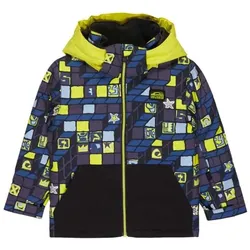 Quiksilver, Unisex, Skijacke, Little Mission Kinderjacke 3D-Karomuster Gelb-Pflaume (128), Violett, Gelb