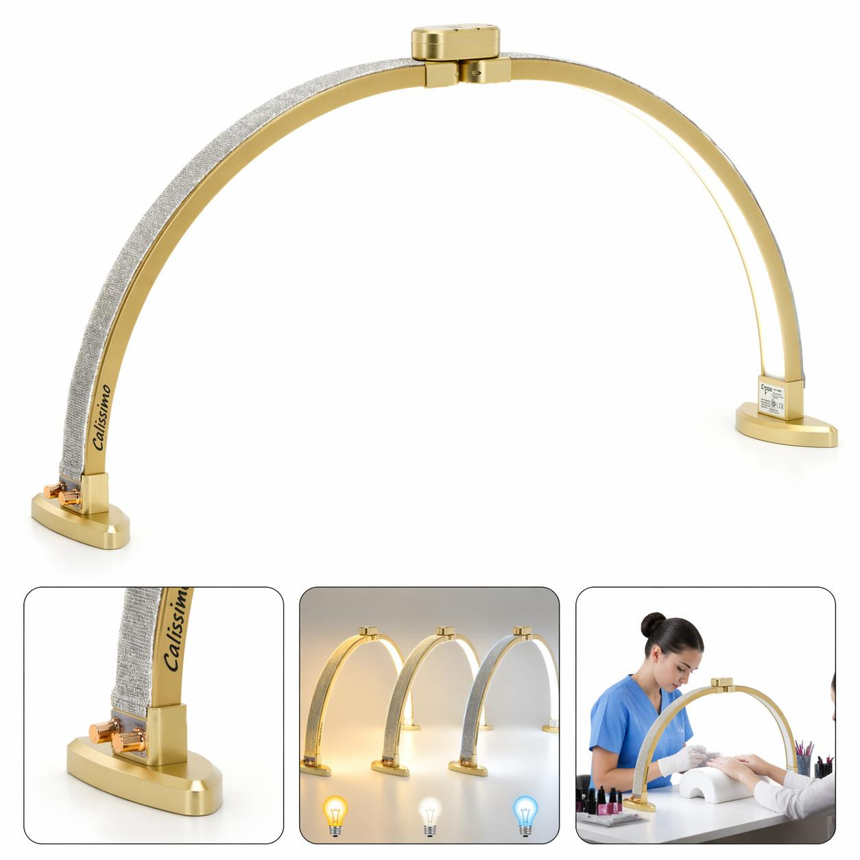 Calissimo LED Schoonheidslamp Arc Moon - Gouden Tafellamp voor professionele behandelingen