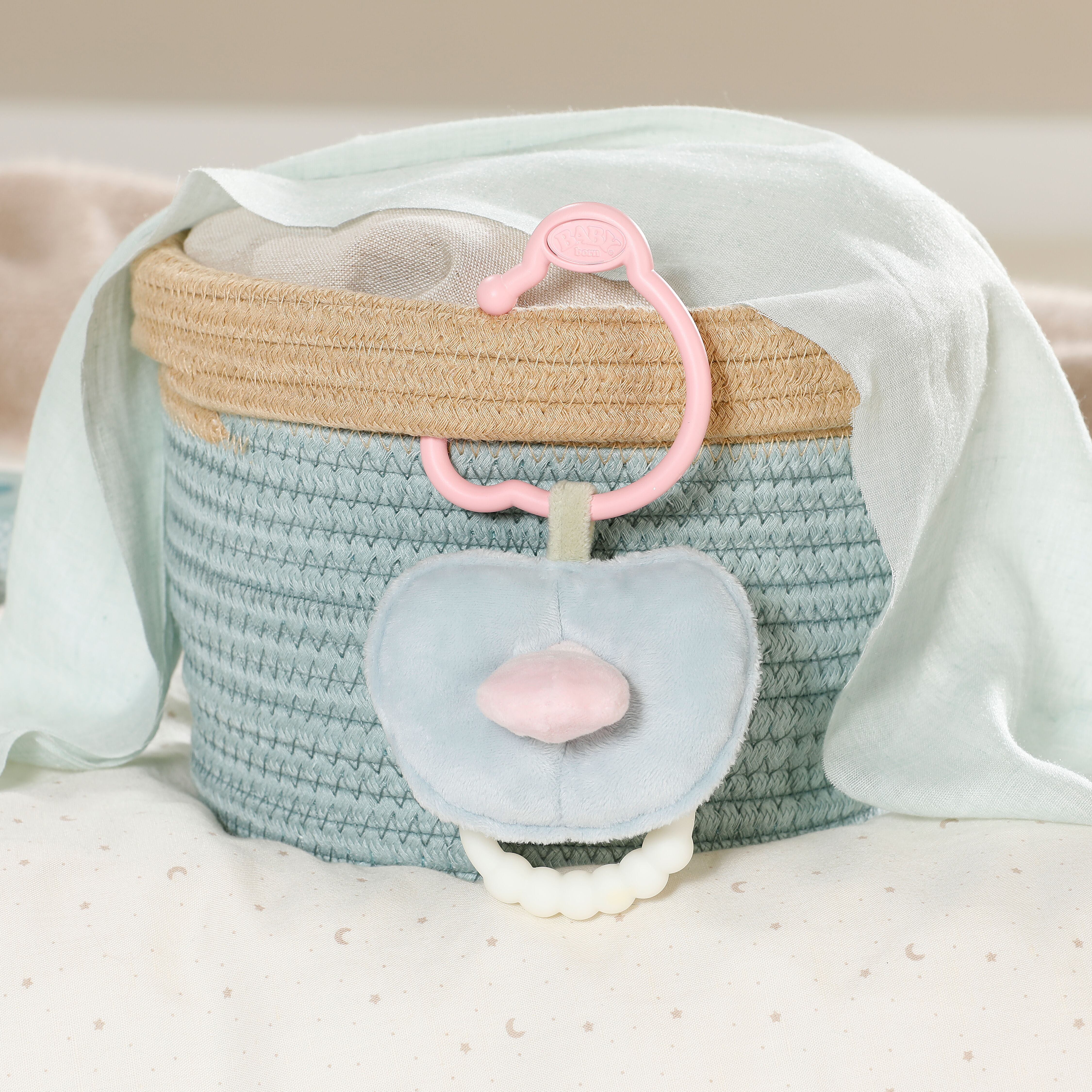 Beißring BABY BORN "BABY born for babies Schnuller", blau (bunt), Beißringe, BabyB:33cm H:12,4cm L:23,4cm, Polyester, Beißring, B:33cm H:12,4cm L:23,4cm