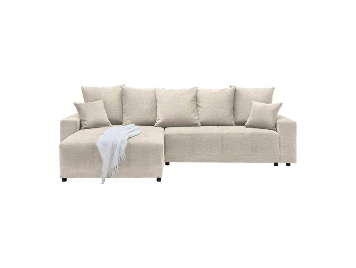 Ecksofa 289/176 cm Beige Webstoff
