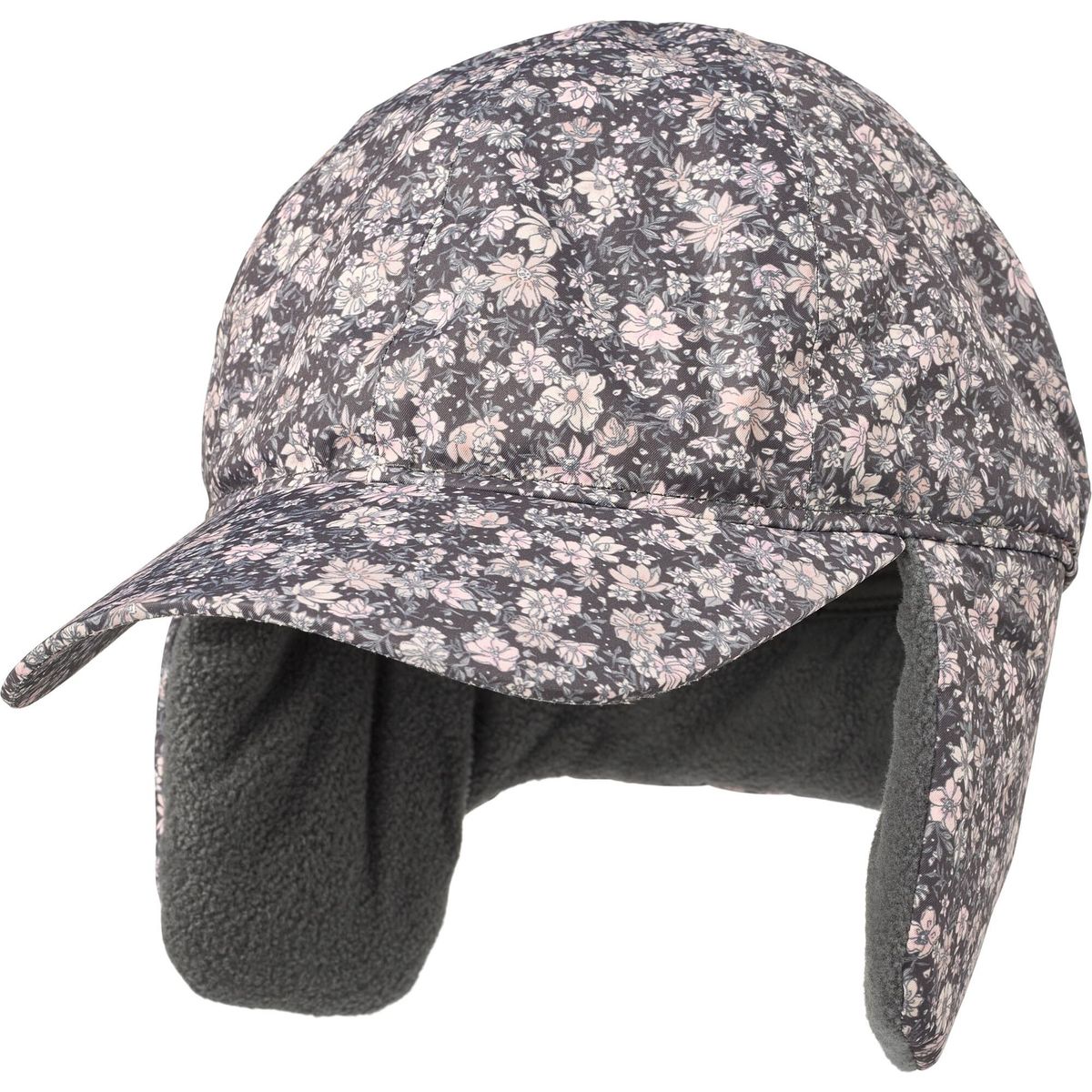 Wheat Cap Hoffa dark charcoal flowers (9670) 52-53cm 7654-913R GRS-9670-3-5y/52-53cm