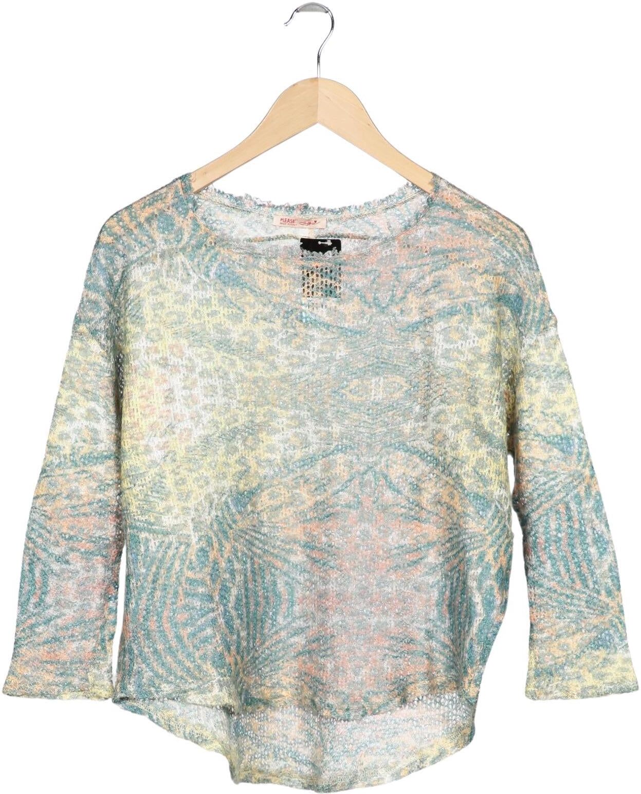 Please Damen Pullover, Mehrfarbig, Gr. M, Synthetik - Second Hand
