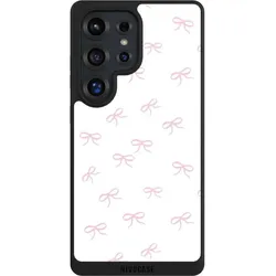 Nivocase Handyhülle für Samsung Galaxy S25 Ultra Hülle NIVOpure Case Schwarz Muster Schleife Schleifen (Samsung Galaxy S25 Ultra), Smartphone Hülle, Schwarz