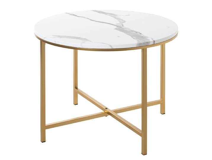 Couchtisch Albufeira - rund Ø 60cm Gold/Weiß