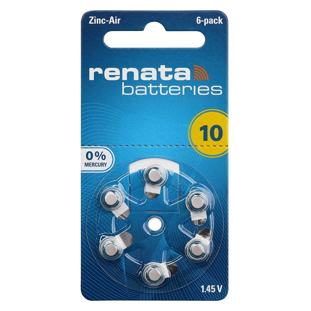Renata Hörgeräte-Batterien ZA10.DP6 0%HG (6 Stk., 10, 105 mAh) (ZA10.DP6 0HG)