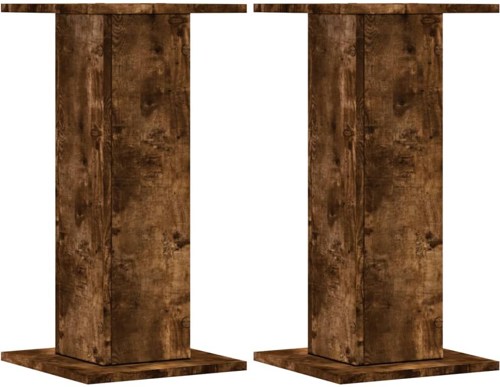 vidaXL Supports de haut-parleurs 2 pcs chêne fumé bois d'ingénierie