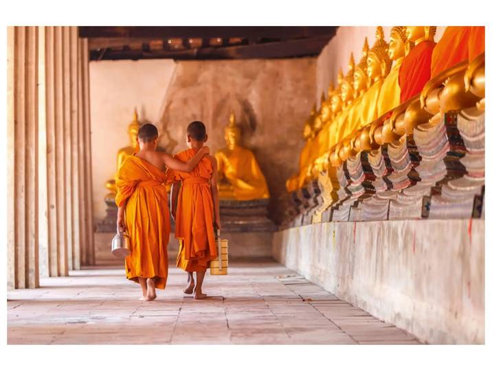 Digitaldruck auf Glas Buddhistische Mönche image LAND