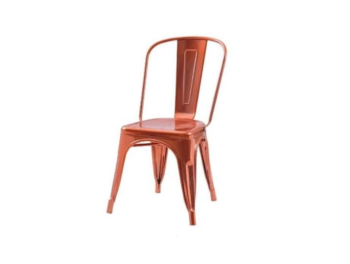 Chaise style industriel en métal couleur cuivre - Finition brillant