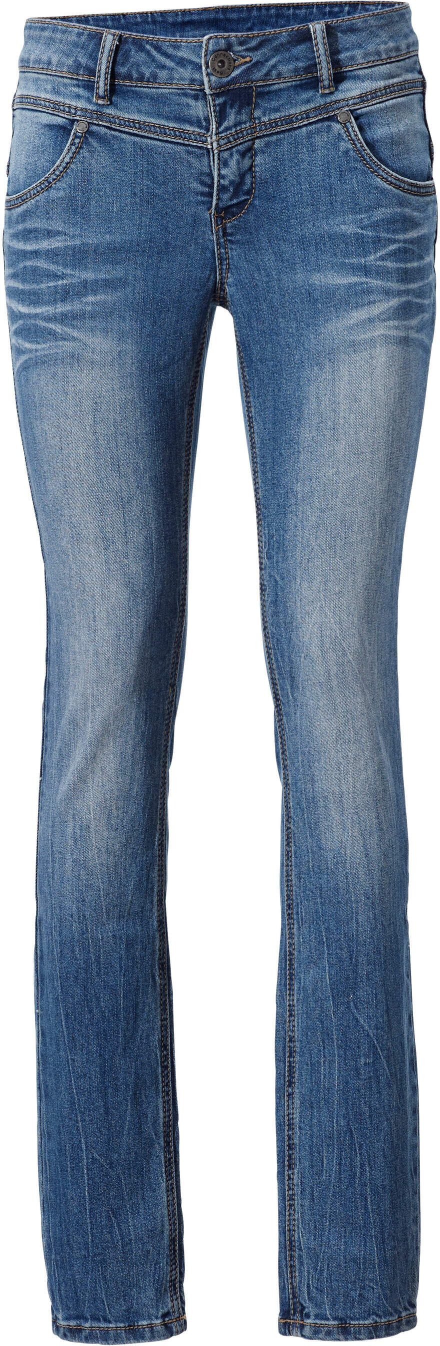 Skinny-fit-Jeans HEINE "Skinny-Jeans Skinny Jeans mit vertiefter Leibhöhe", Damen, Gr. 23, K-Gr, bleached, Modisch, slim fit, Jeans Skinny-fit-Jeans