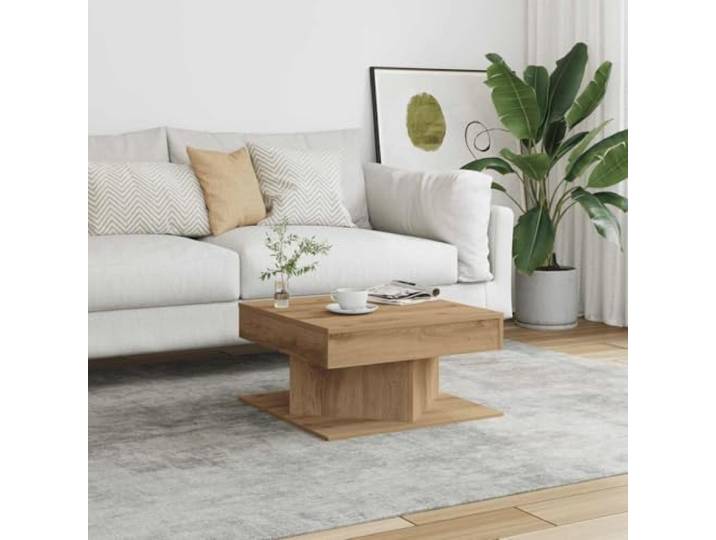 HEFZGDB Artisan-Eiche Couchtisch 55x55x30 cm Holzwerkstoff mit Stauraum, Stabiler Tischplatte und pflegeleichter Oberfläche für Wohnzimmer Möbel.