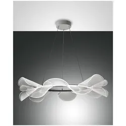 Fabas Luce Sylvie Pendelleuchte LED 1x40W Metall- und Methacrylat weiß inkl. Smartluce