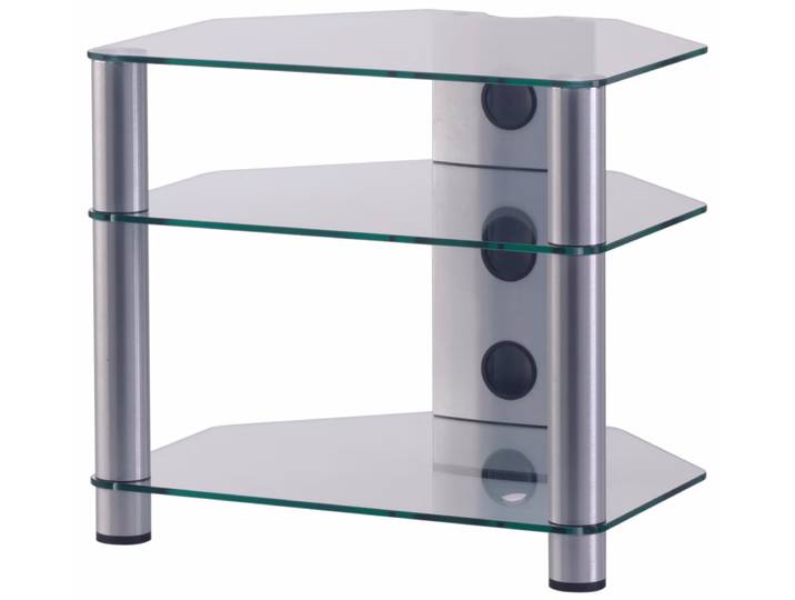 Balcar RX2130-C-SLV HiFi-Rack RX2130 Klarglas Alu – TV Möbel – silber