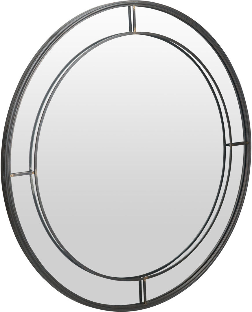 Borough Wharf Iron Round Mirror Antique Bronze 254 cm H x 254 cm W
