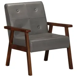 vidaXL Sessel Grau Echtleder