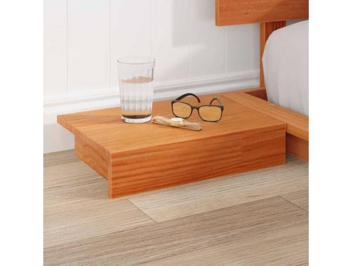 KTHLBRH Bettgestell braun 200 x 200 cm Holz Mit Nachttisch inklusive, modernes rechteckiges Design, einfache Wartung, robuster Rahmen