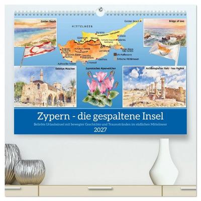Zypern - die gespaltene Insel (hochwertiger Premium Wandkalender 2027 DIN A2 quer), Kunstdruck in Hochglanz
