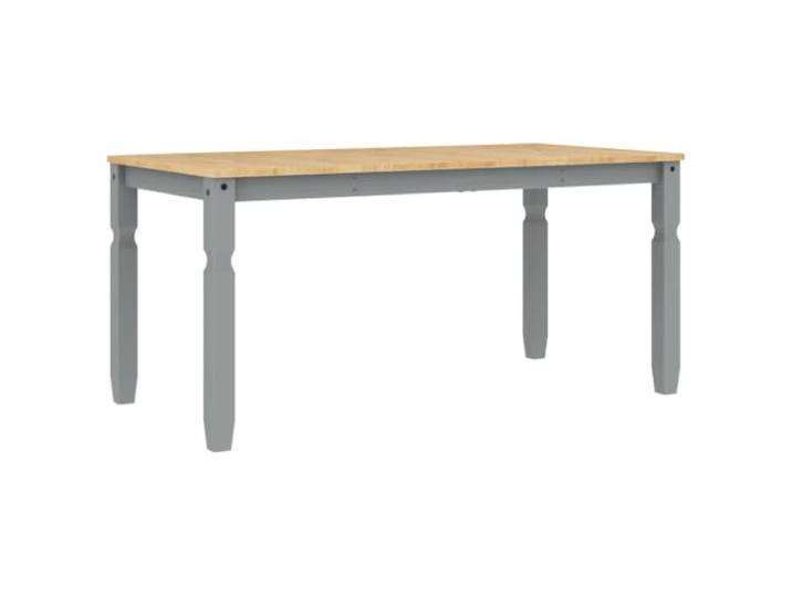 Fisinber Esstisch Corona Grau 160x80x75 cm Massivholz Kiefer Rustikaler Küchentisch aus Kiefer mit Honigwachs-Finish für Esszimmer und Küche, pflegeleicht und stabil bis 110 kg.