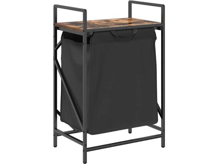vidaXL - Wasmand - 1 - vak - met - plank - gerookt - eikenkleurig