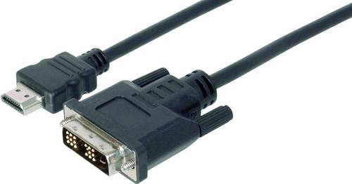Digitus HDMI / DVI Adapterkabel HDMI-A Stecker, DVI-D 18+1pol. Stecker 2.00 m Schwarz AK-330300-020-S schraubbar HDMI-Kabel