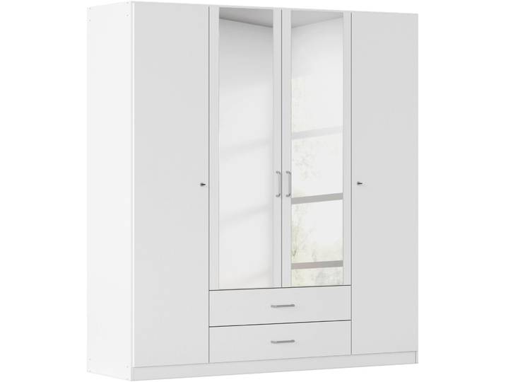 Kleiderschrank RAUCH Schrank Garderobe Garderobenschrank Putzschrank Wäscheschrank BERGHEIM , weiss (alpinweiß), B:181cm H:197cm T:54cm, Holzwerkstoff, Schränke, Kleiderschrank, 2 Aussenschubladen, Tür/en abschliessbar je 2 Schlüssel MADE IN GERMANY