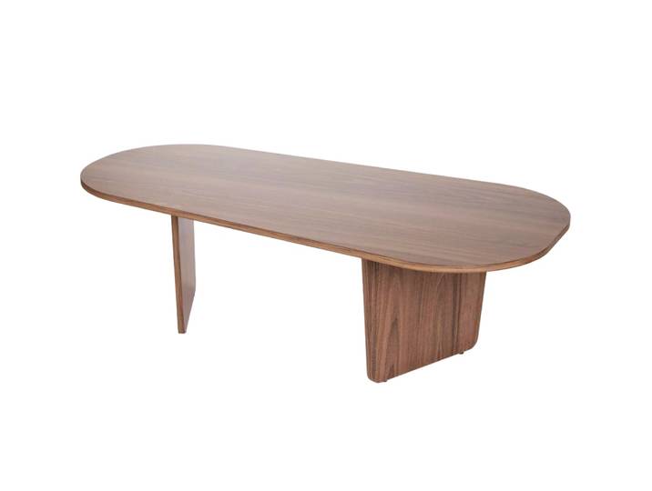 Table basse organique effet noyer 130 cm