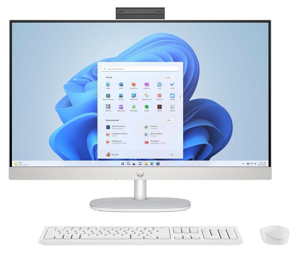 HP 27-cr0232nw All-in-One PC, 27 Zoll IPS-Display, R5-7520U Prozessor, Windows 11 Home - Komplettsystem mit Monitor - 2,8 GHz