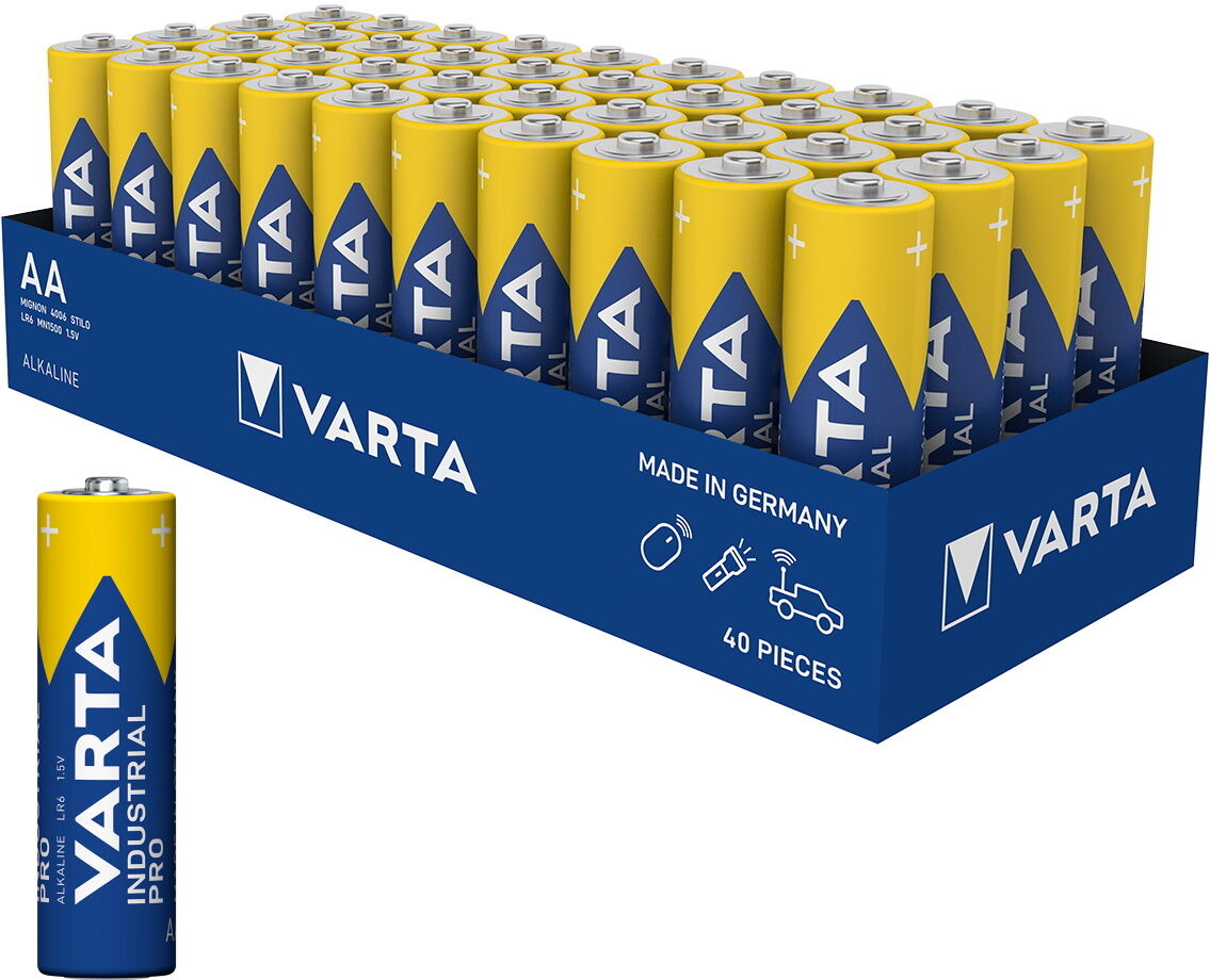Varta Industrial Pro AA 4006 Alkaline Batteries (Box of 40) LR6