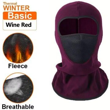Modern Harvest Tools & Trends Thermal Winter Balaclava, Warm Fleece Face Mask For Cycling, Motorcycle, Skiing, And Outdoor Sports wine Red