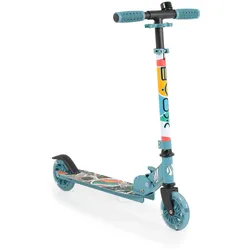Byox Kinderroller Miracle faltbar LED-PU-Räder ABEC-7 Klingel Höhe einstellbar blau
