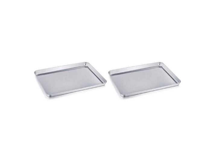 LuxusKollektion Backblech Backblech Edelstahl 31,6x24,6x2,5cm 2er-Set, Metall, (2-St)