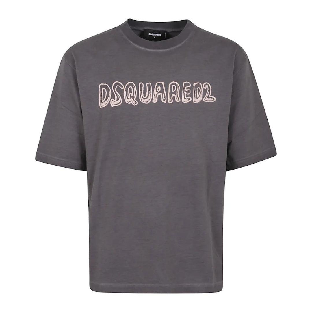 Dsquared2 Best Fade Loose Fit Cartoon Logo T-shirt Houtskoolgrijs