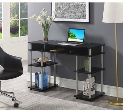 Convenience Concepts Designs2Go No Tools Student Desk with Shelves