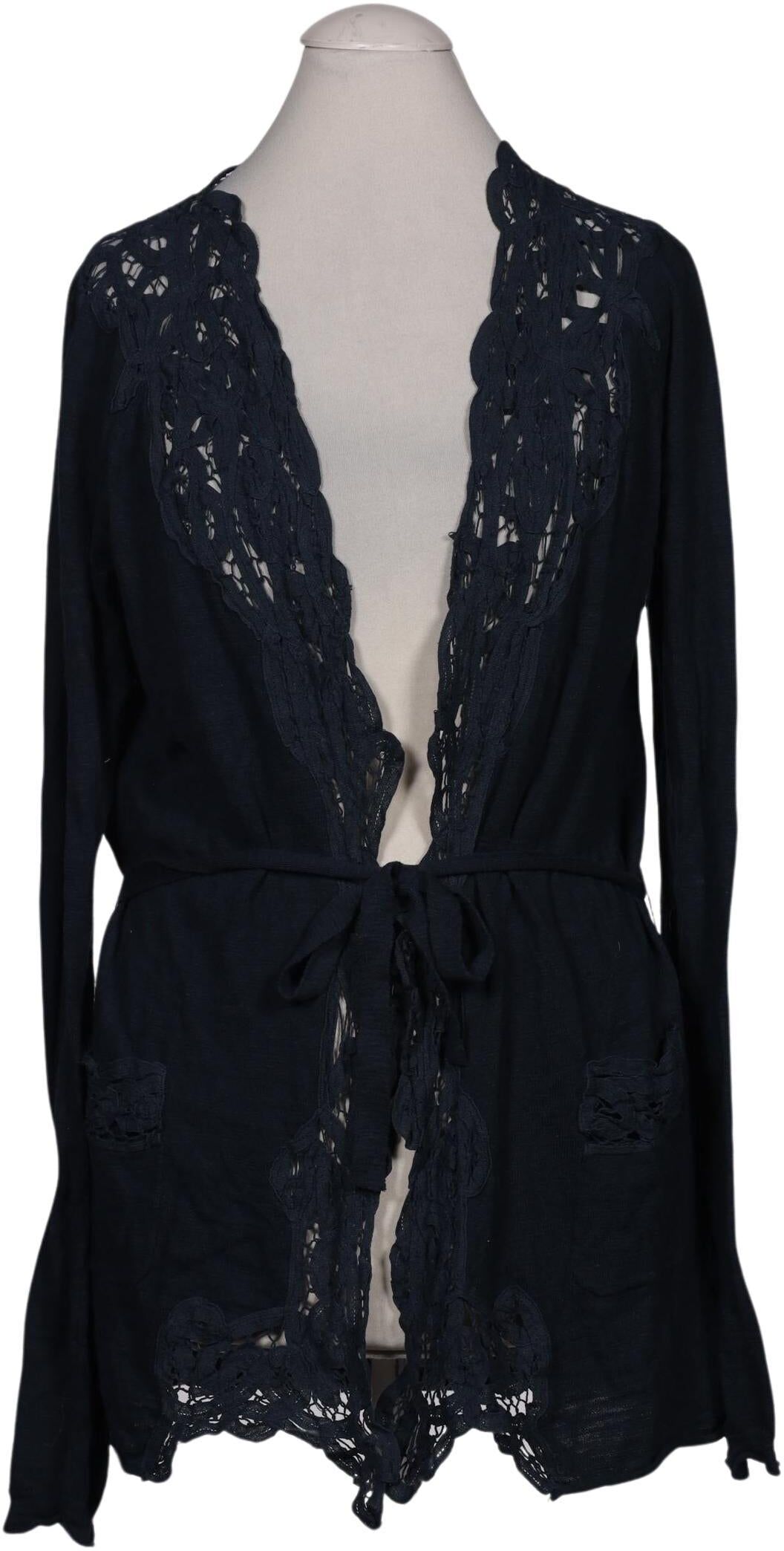 NAF NAF Damen Strickjacke, Marineblau, Gr. S, Baumwolle - Second Hand