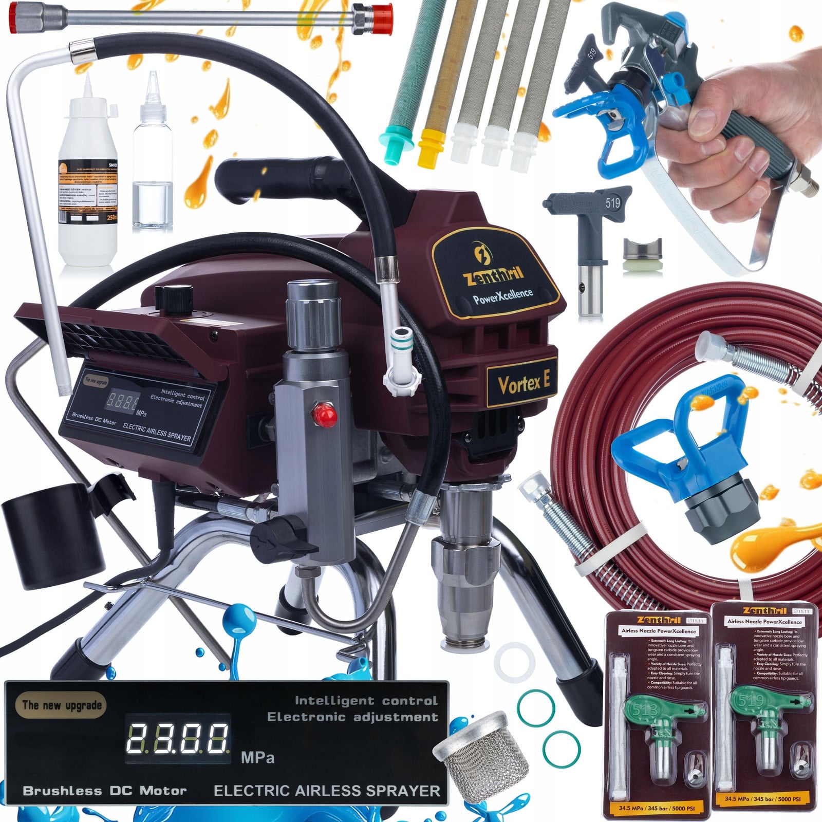 Zenthril Vortex E 3000W spuitpistool voor verf inclusief startpakket